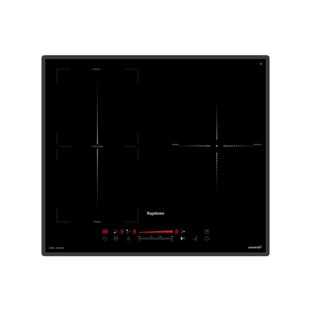 Bếp 3 vùng nấu điện từ cao cấp Nagakawa UltraSlim NK3C06M - Made in Malaysia - Bảo hành 5 năm