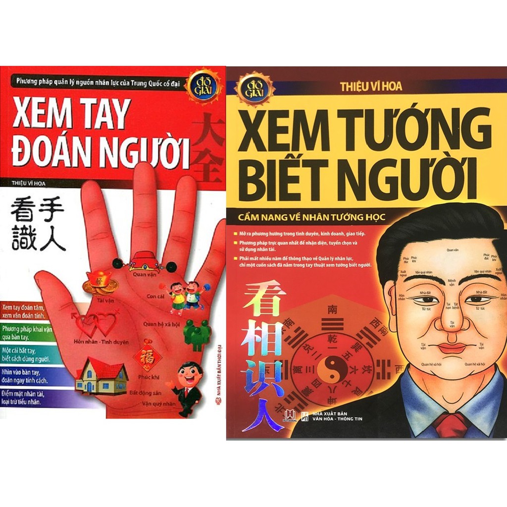 nguyetlinhbook Sách - Combo Xem Tay Đoán Người + Xem Tướng Biết Người - Tác Giả Thiệu Vĩ Hoa (nguyetlinhbook).