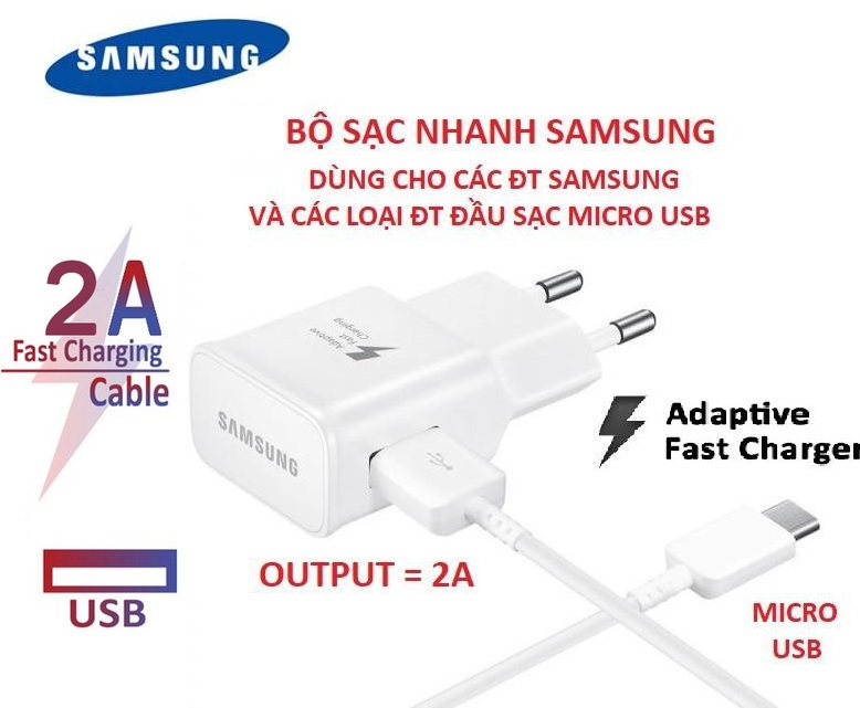 Bộ sạc nhanh  2.0A Micro Usb và Type C cho các dòng máy điện thoại