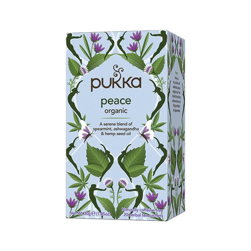 Trà thảo mộc thư giãn pukka peace organic herbal tea, hộp 20 gói