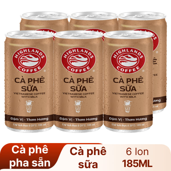Date 10/27 Lot of 6 Cans of Highlands Coffee Iced Milk Coffee 185ml X 6