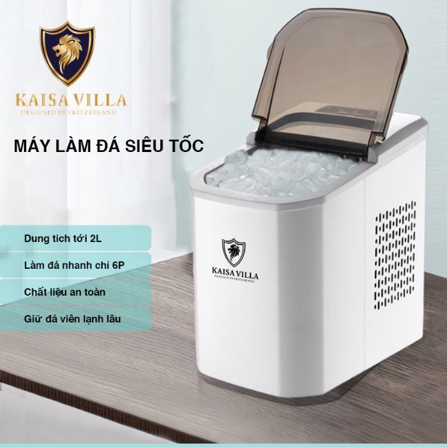 Máy làm đá viên mini kaisa villa model jd-8076, máy làm đá viên tự động kaisa villa model jd-8076 - máy làm đá tự động thông minh - hàng chính hãng, bảo hành 12 tháng