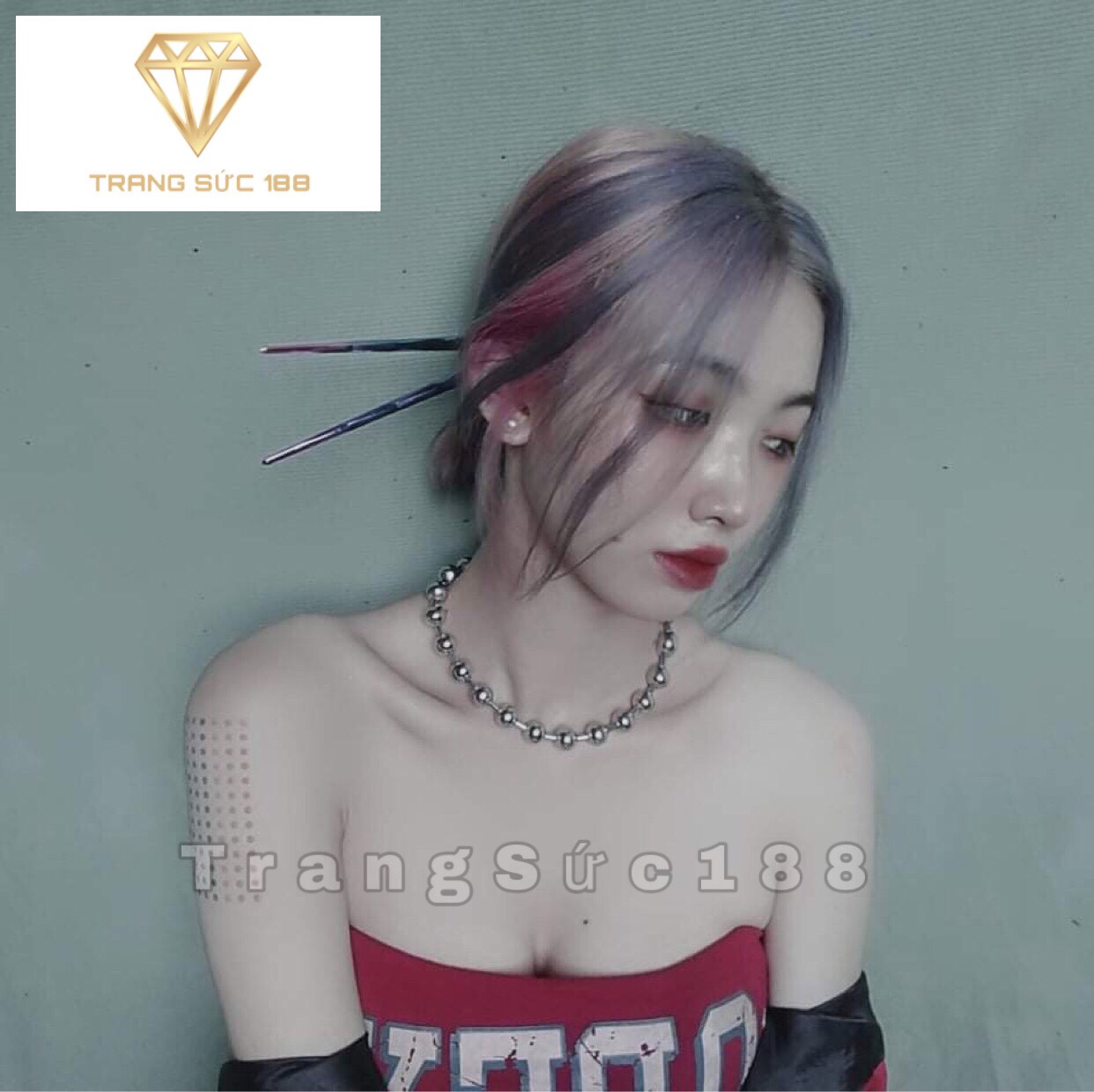[HCM]Dây chuyền ball chain inox nam nữ bi tròn DN080 12ly