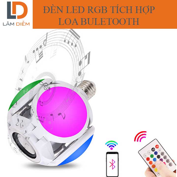 BÓNG ĐÈN LED 4 CÁNH RGB CÓ REMOTE TÍCH HỢP LOA BLUETOOTH 4.0 CQ9