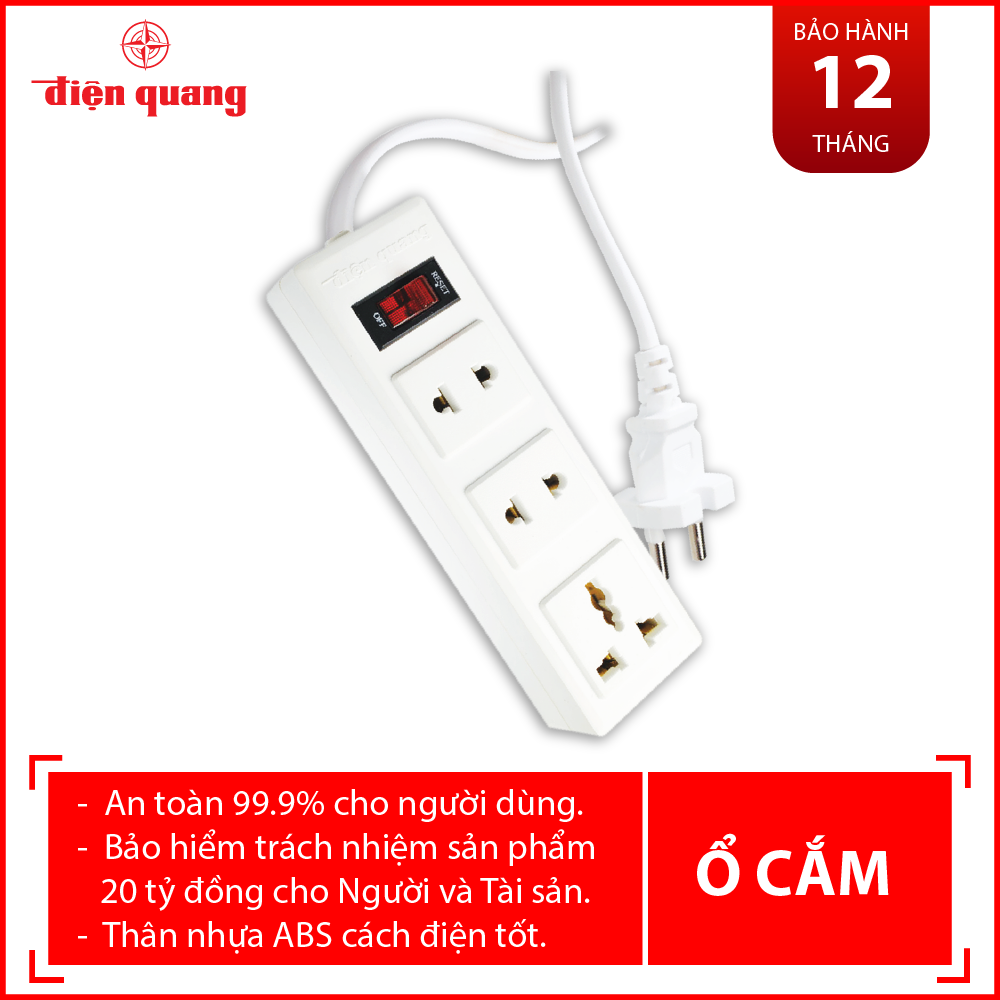 Ổ cắm điện quang đq 002a-02-2m