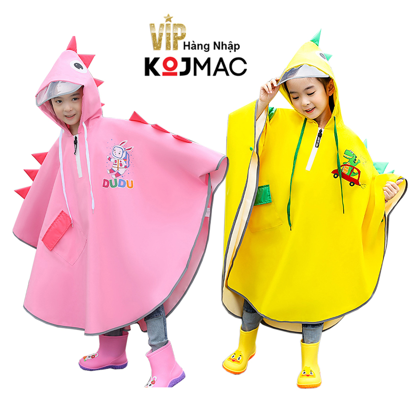  Áo Mưa Trẻ Em KOJMAC Kids Raincoat Fashion Khủng Long Cao Cấp   Tặng Túi smally Khoác Cho Bé Gái Trai Đi Mưa Dễ Thương   