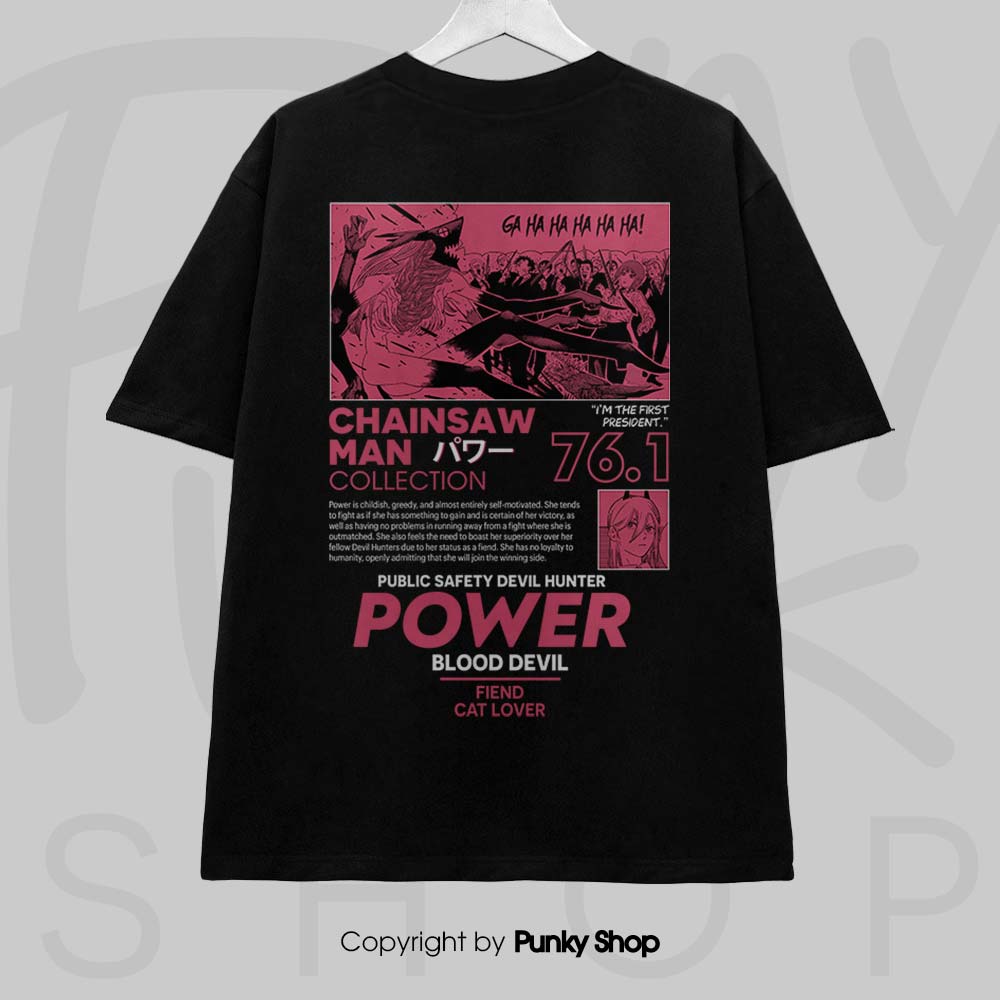 Áo thun Chainsaw Man Power Digital Art ngắn tay