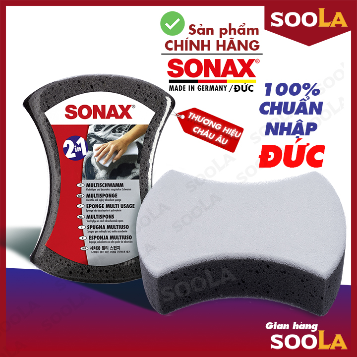 Mút xốp rửa xe giảm thiểu xước sonax 2 in 1 - 428000