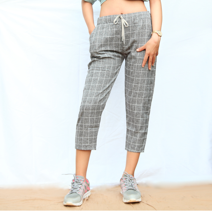 Quần lửng baggy jogger caro