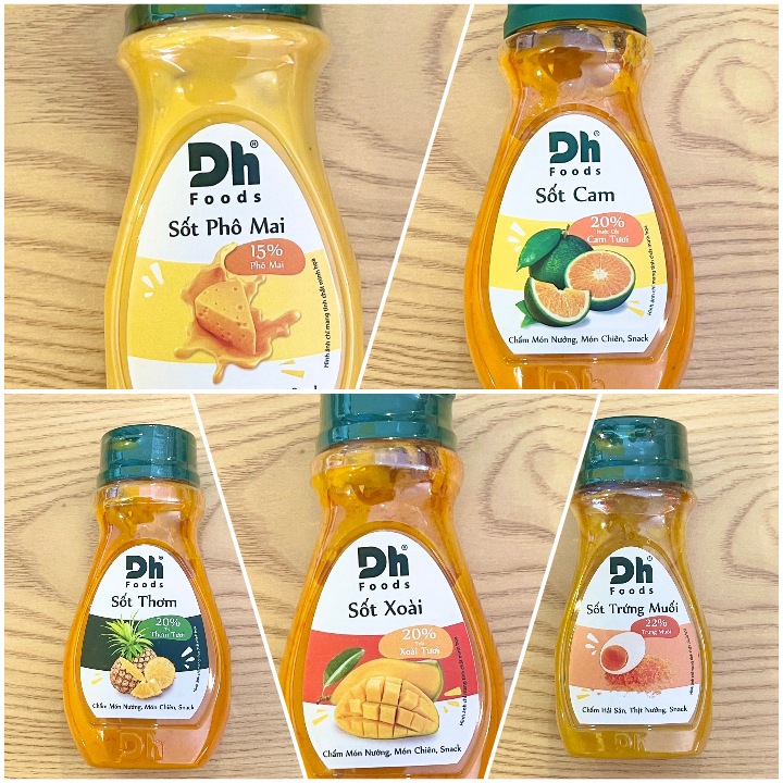 Sốt phô mai trứng muối và trái cây (xốt cam, thơm, xoài) DH Food hũ 100gr-200gr