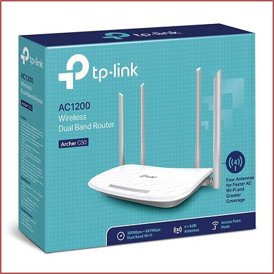 TP-LINK C50, Bộ phát Wi-Fi Băng Tần Kép AC1200 C50, phát wifi 2 băng tần mẫu trắng đẹp