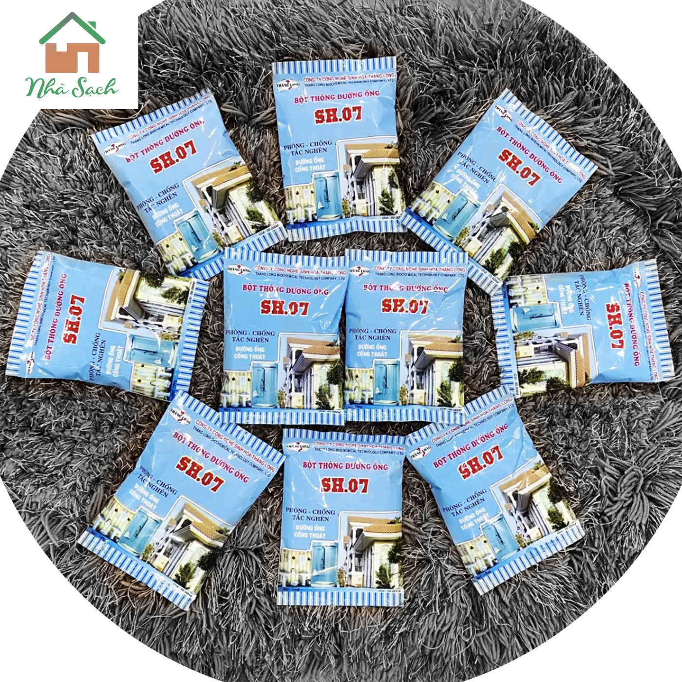 Combo 10 gói bột thông cống SH07, thông tắc bồn cầu, bồn rửa mặt, cống