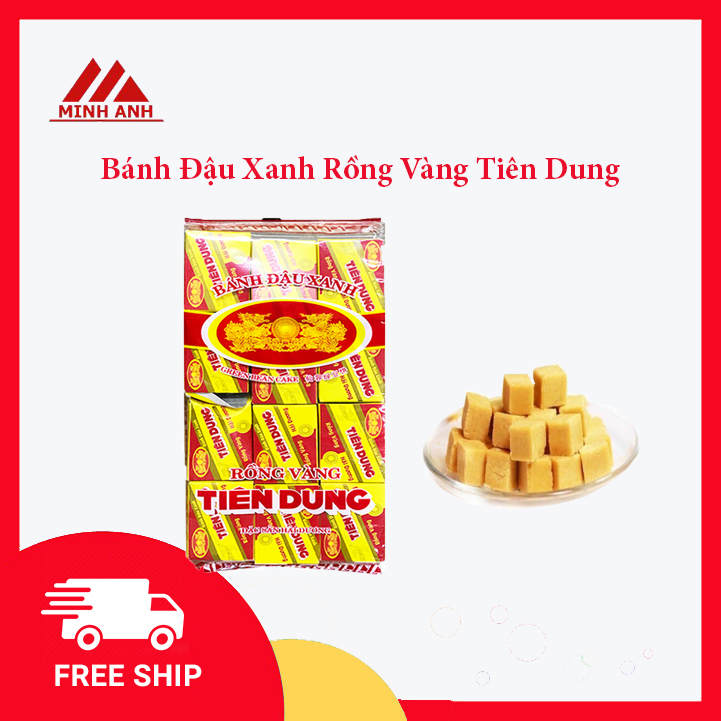 Bánh Đậu Xanh Rồng Vàng Tiên Dung 430g (36 bánh), Bánh đậu xanh Tiên Dung, Bánh đậu xanh Hải Dương