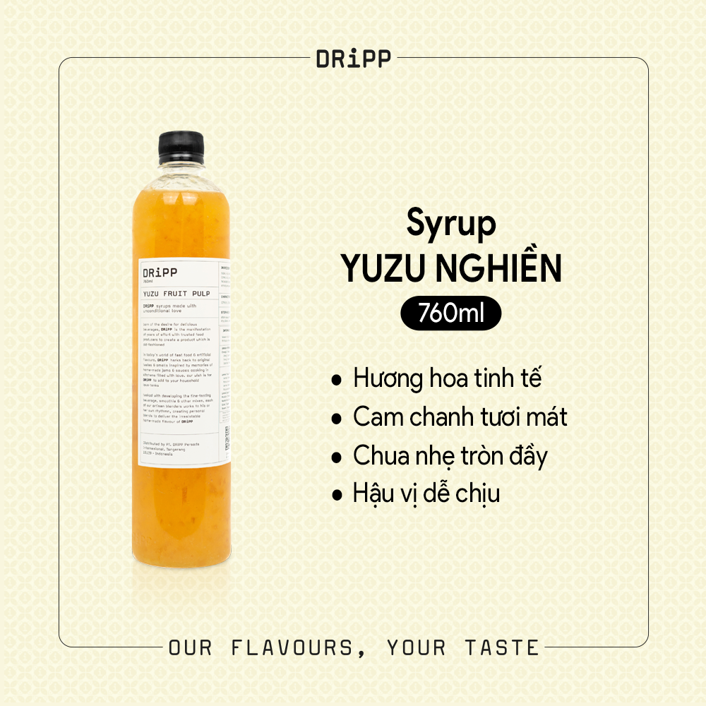 SIRO DRiPP QUẢ THANH YÊN NGHIỀN 760ML -  YUZU FRUIT PULP DRiPP 760ML