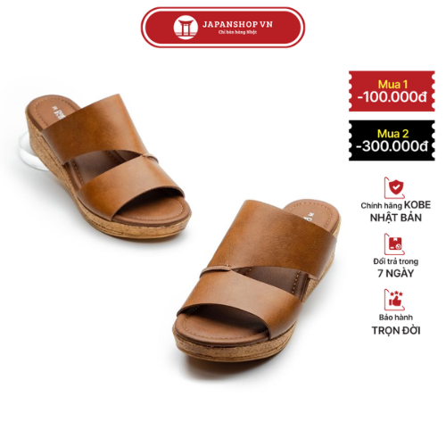 Dép đế xuồng nữ cao gót 5cm KOSU 5393, dép cao gót siêu êm siêu nhẹ chống thấm nước made in Japan Nhật Bản