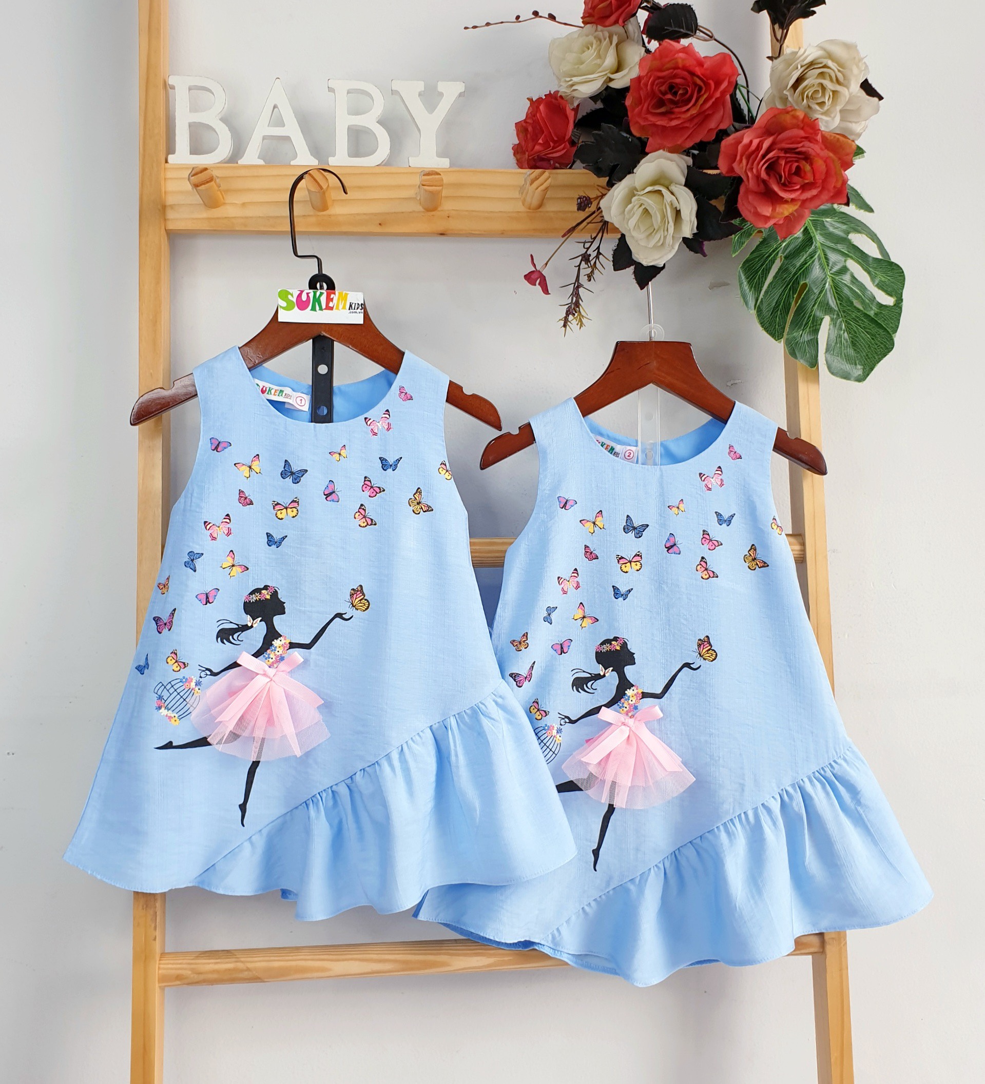 Đầm đũi xước cho bé gái (8kg-40kg)_ Đầm công chúa bé gái _ Đầm cho bé gái_Váy cho bé gái