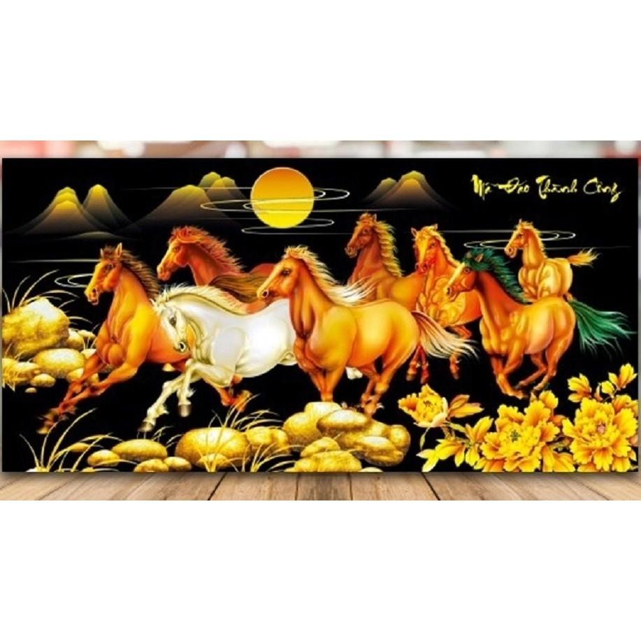 TRANH THÊU 3D MÃ ĐÁO THÀNH CÔNG 84x46cm