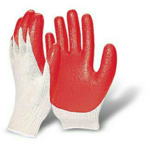 SET 5 ĐÔI GĂNG TAY SỢI PHỦ SƠN ĐỎ, GĂNG TAY LEN BẢO HỘ