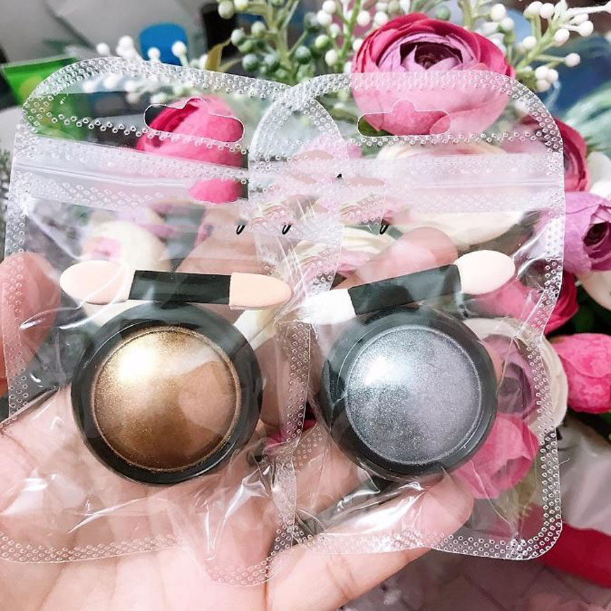 Bột tráng gương nén trang trí móng nails - Bột Tráng Gương Nail Màu Vàng Bạc Chuyên Dụng