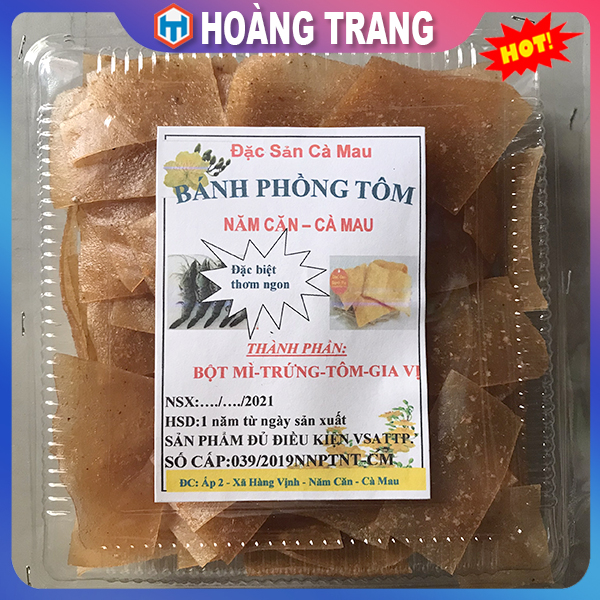Combo 2 gói Bánh phồng tôm Cà Mau loại đặc biệt, tỉ lệ tôm cao bánh nở đều giòn thơm ngon, phồng tôm Năm Căn vị rau củ 1 hộp nặng 500g
