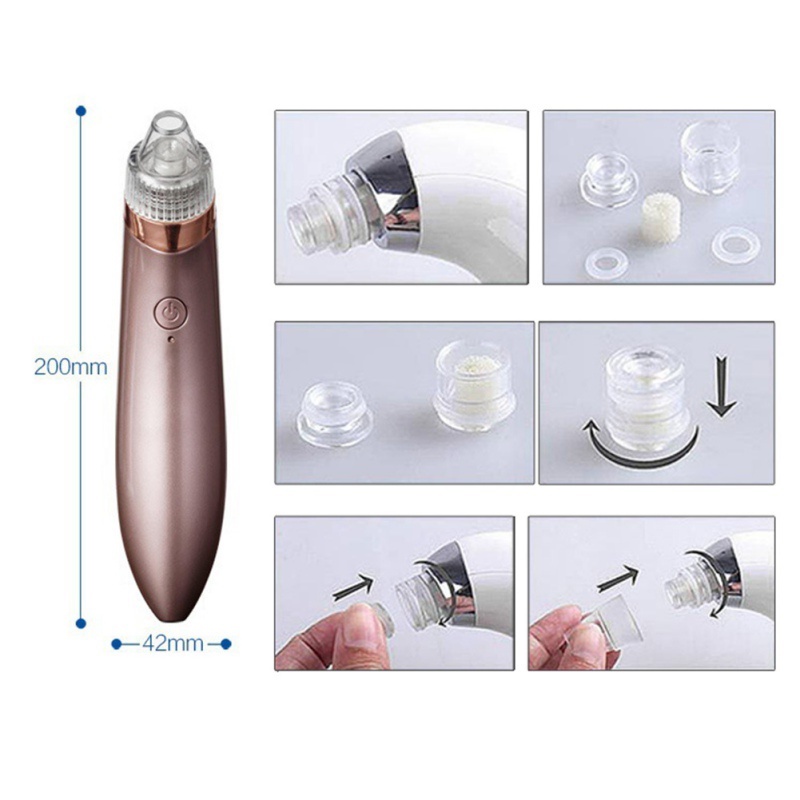 Máy hút mụn đầu đen cầm tay làm sạch lỗ chân lông - Máy hút mụn cám Spa mini cầm tay