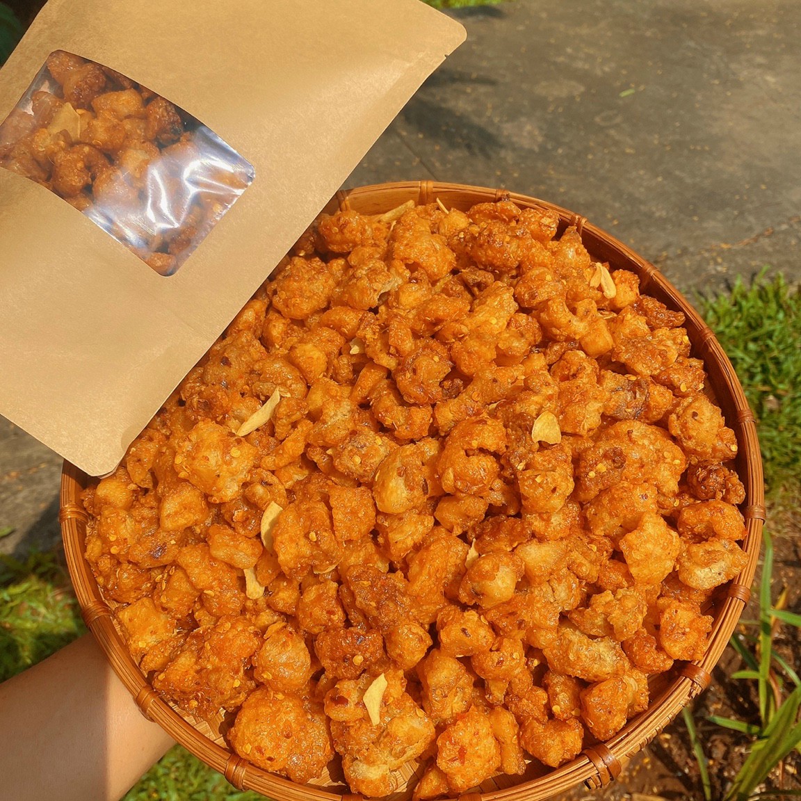 Tóp mỡ rim mắm tỏi - túi 250g ăn vặt siêu ngon