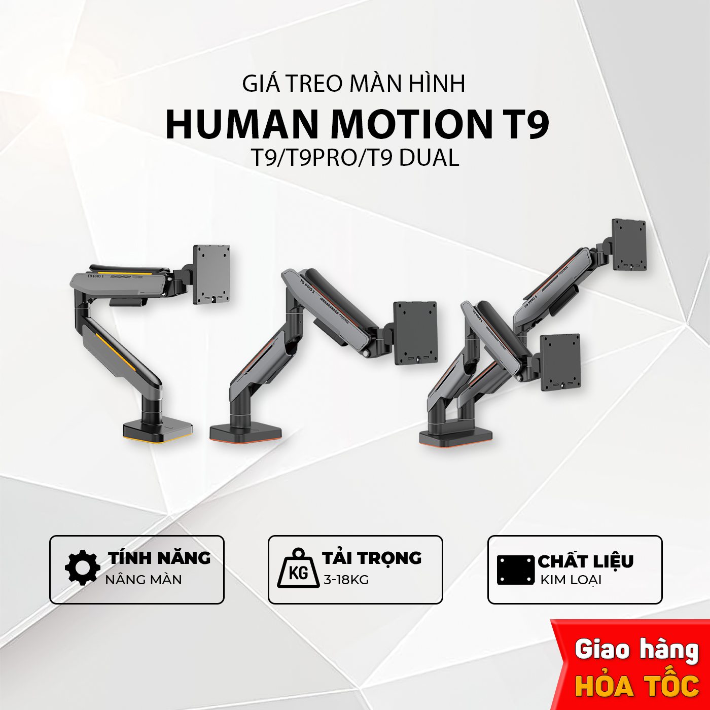 Giá đỡ màn hình Human Motion T9 Pro II T9 Pro RGB T9 Pro Dual