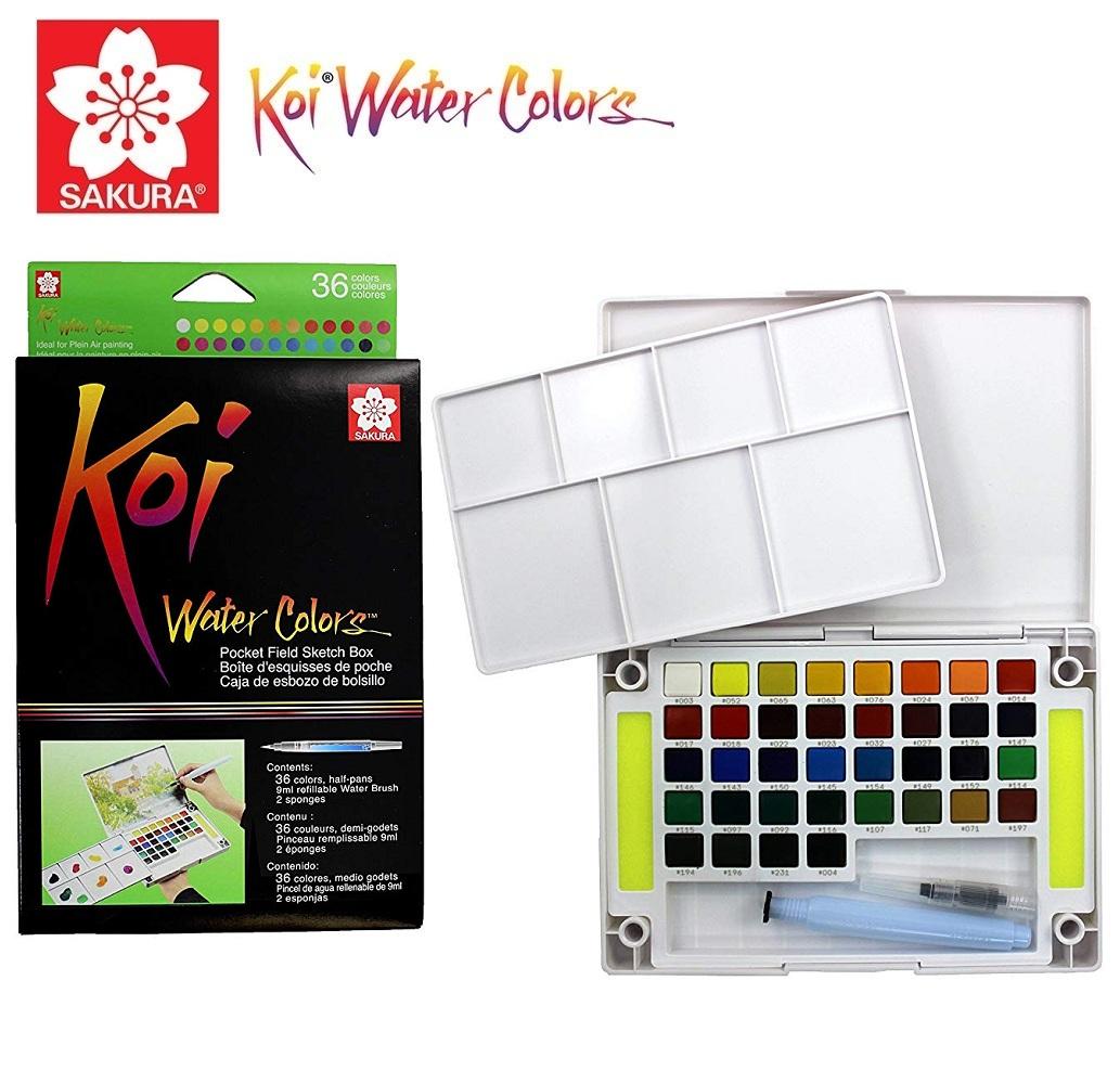 Màu nước sakura koi watercolor 36 mầu