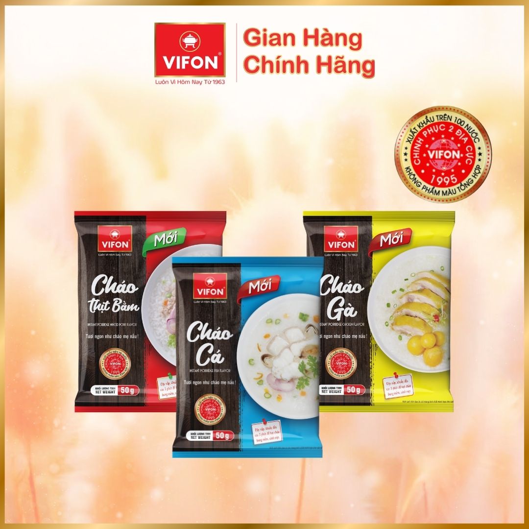 Cháo Thịt Bằm/ Cháo Gà/ Cháo Cá VIFON 50gr / Gói