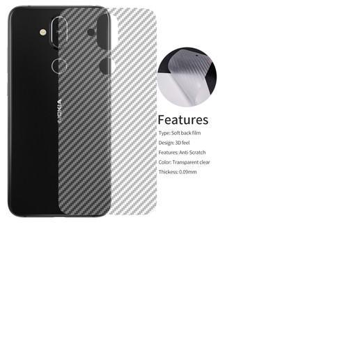 Combo 3 tấm dán lưng mặt sau vân carbon 3D trong suốt chống xước cho điện thoại Nokia 8.1