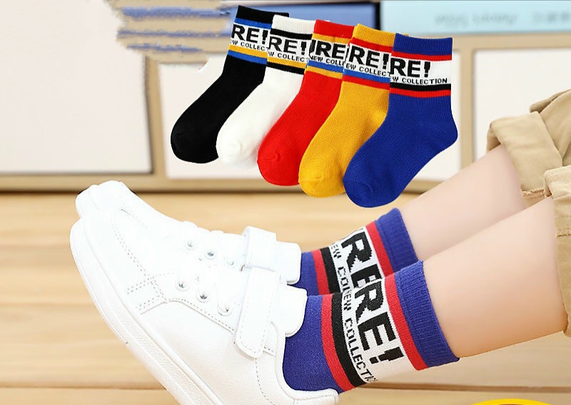 Tất Len Gân Tăm Mẫu Mới Cho Bé- Set 5 Đôi Tất Len tăm Cao cổ Cho Bé Trai- Bé Gái 2- 9Tuổi Mềm Mại Thấm Thoáng Mồ Hôi