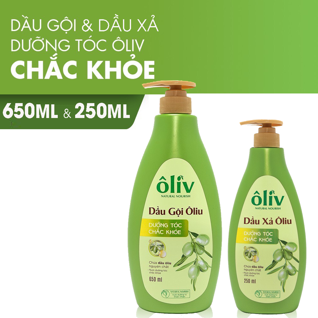 Combo gội xả Ôliv dưỡng tóc chắc khoẻ 650ml và 250ml
