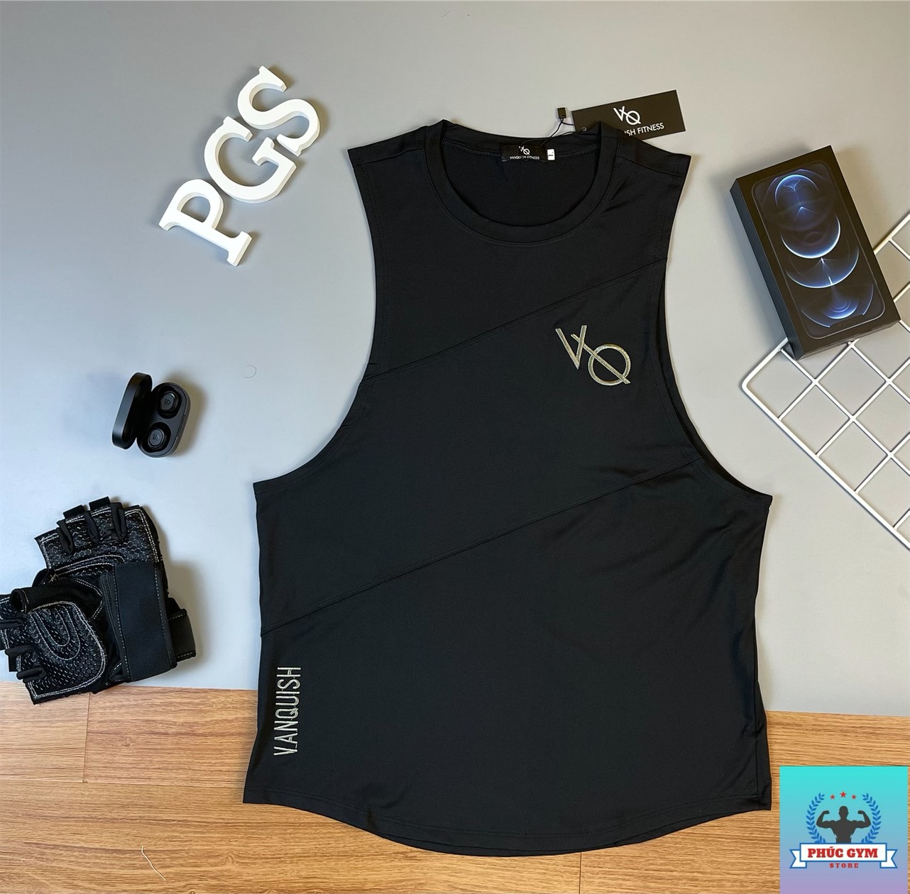 Áo tank top tập gym nam vq - phúc gym store