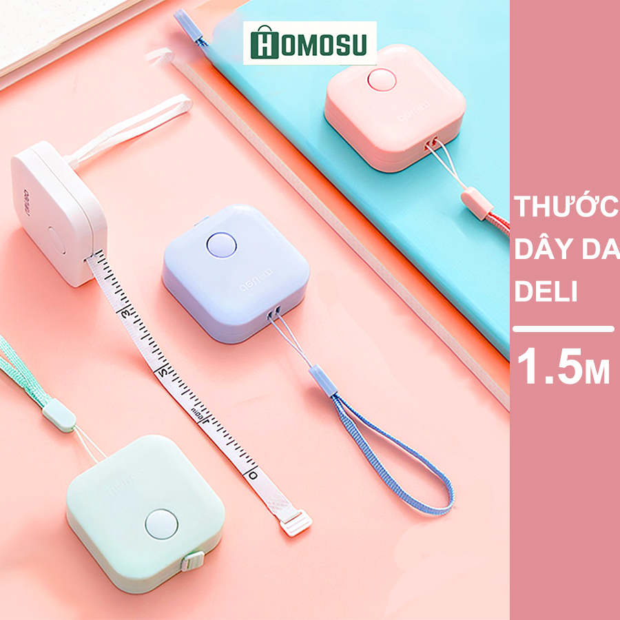 Thước dây cuộn bằng da deli 1.5m đa năng 79650