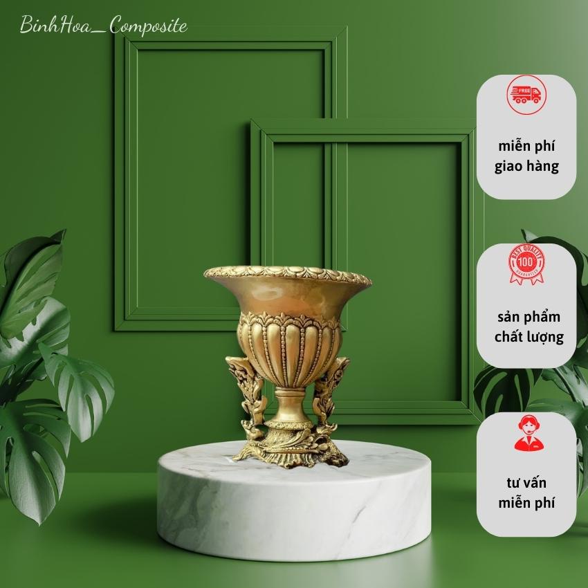 Bình hoa lá s2 composite mã bh30, lọ hoa, lọ cắm hoa bàn làm việc, bình hoa trang trí nhà cửa
