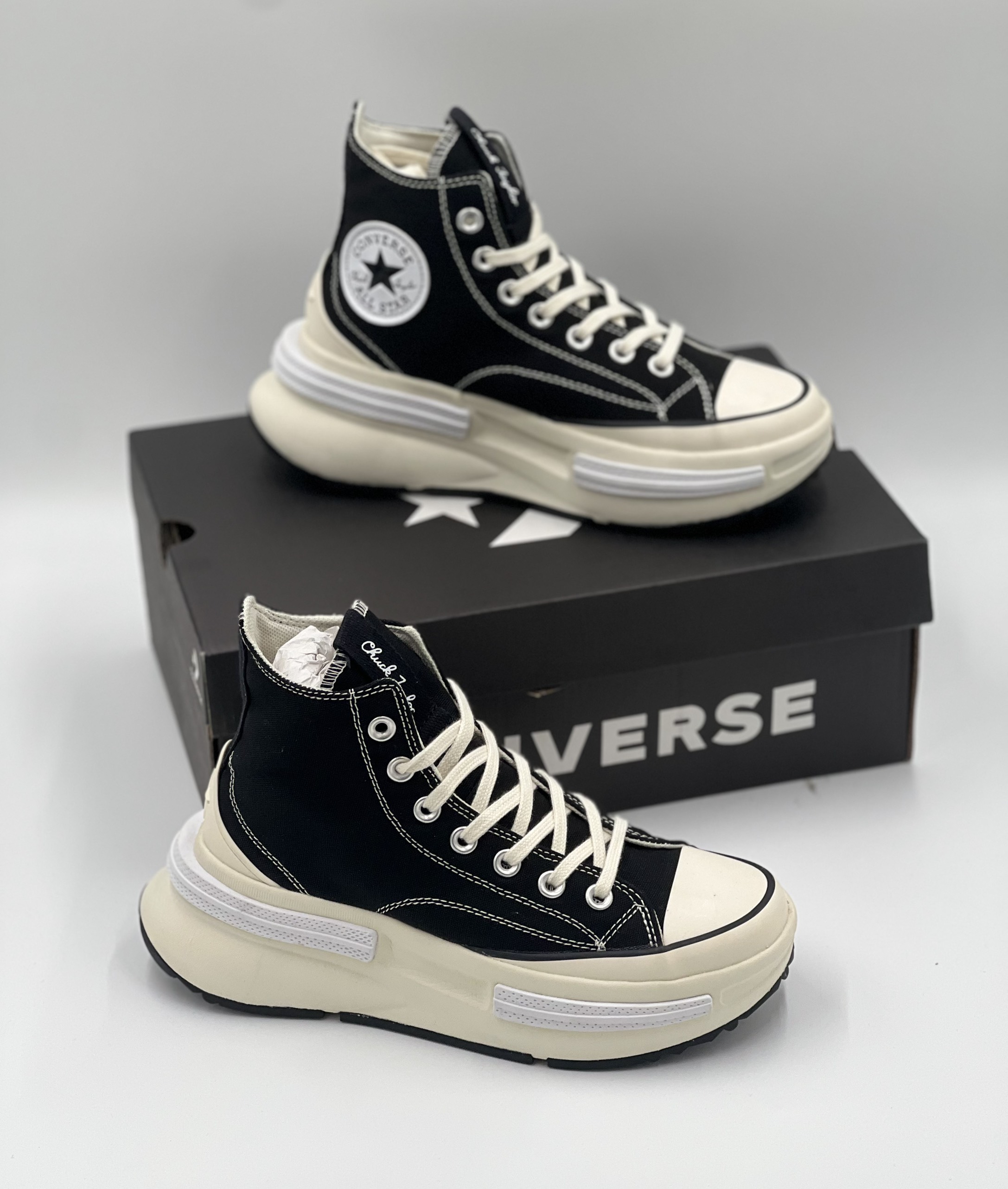Giày sneaker cổ cao Nam Nữ - Con.verse Run Star Legacy CX Black - A00869C / Size 36-45