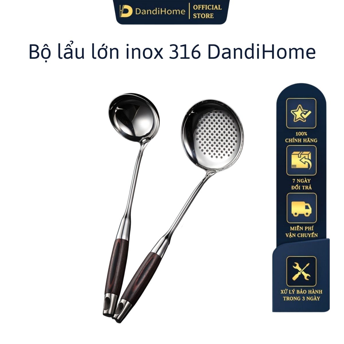Bộ các loại muỗng lẩu inox DandiHome 2020 cao cấp, sang trọng, tinh tế