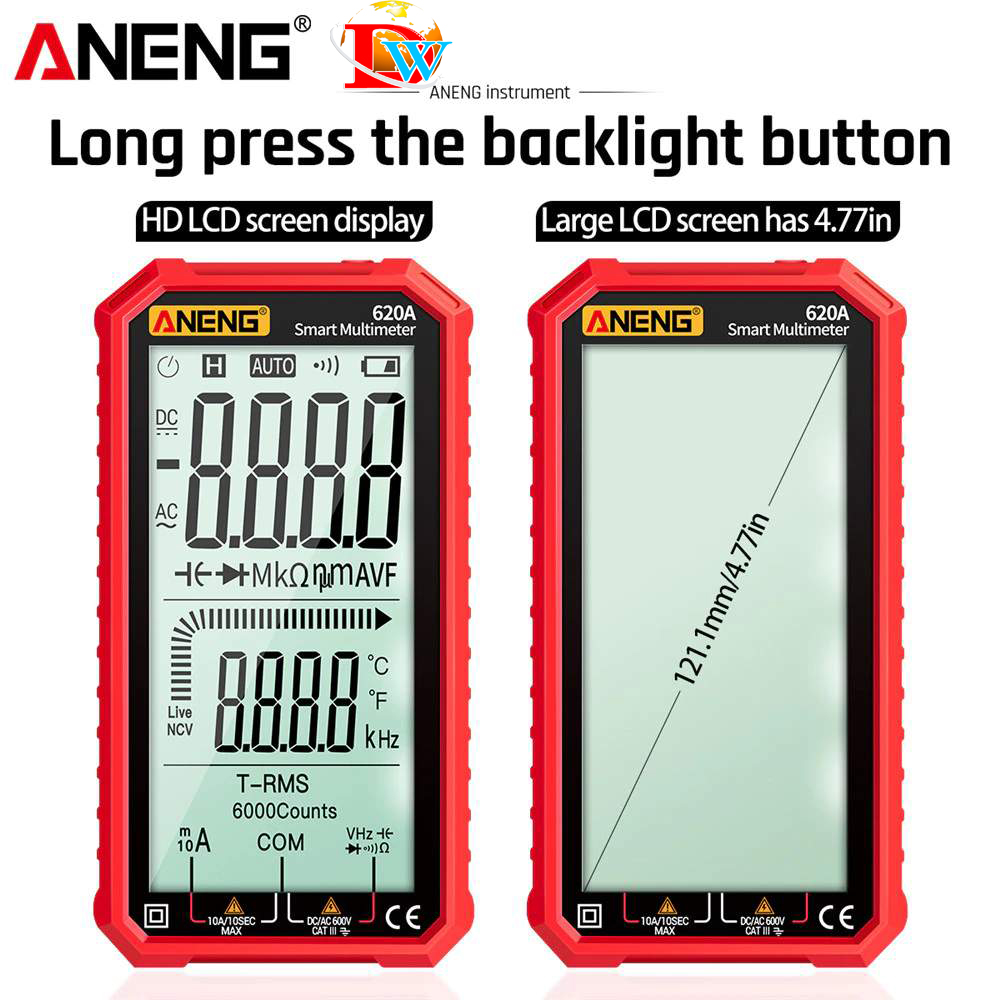 Đồng hồ vạn năng số ANENG mã hiệu 620A màu đỏ - Multimeter đo điện