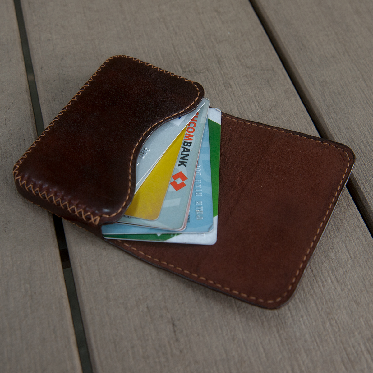 Bao hộp đựng thẻ ATM và card visit handmade thủ công - Chất liệu da thật - Miễn phí khắc tên và sđt