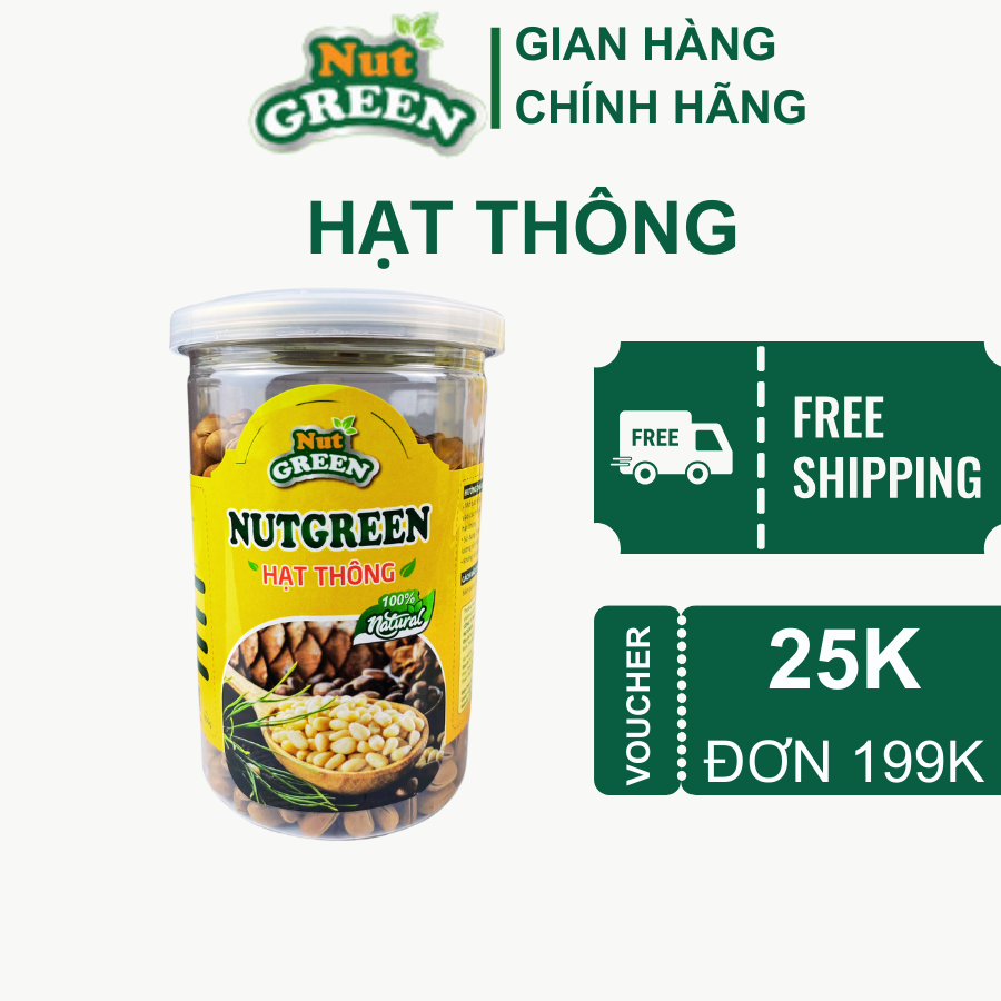 Hạt thông đỏ sấy nguyên vị nutgreen nhập khẩu mỹ sawanna orchards 350g