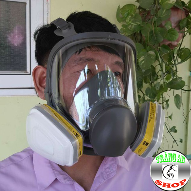 Mặt Nạ Chống Độc 3M 6800 Trùm Mặt Đầy Đủ 7 Chi Tiết, Tặng Kèm 1 Hộp 10 Bông Sử Dụng Phun Sơn Hóa Chất, Xưởng Gỗ Bụi Nhà Máy