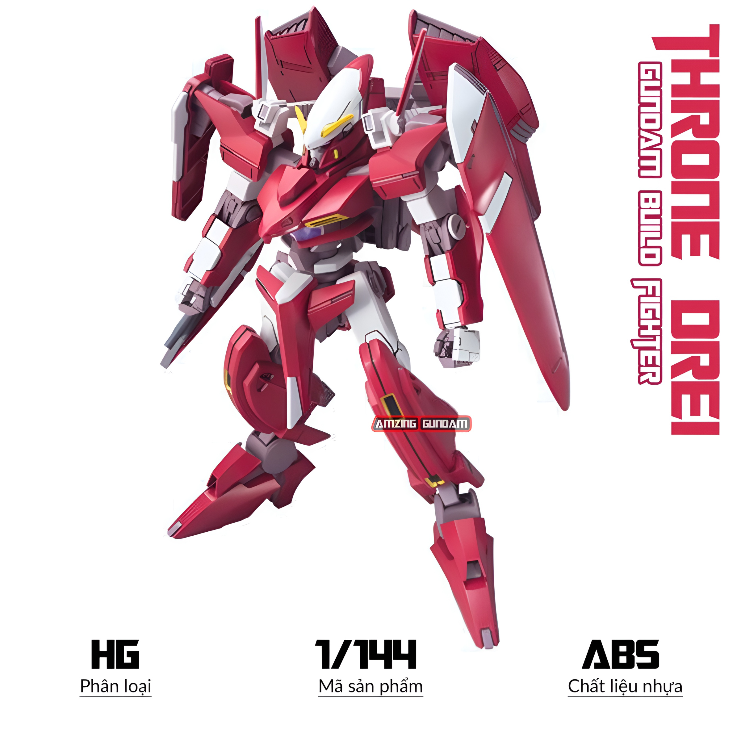 Mô hình Lắp ráp HG Throne Drei Gundam 1/144 Gunpla Mô hình nhựa Đồ chơi xếp hình sưu tập