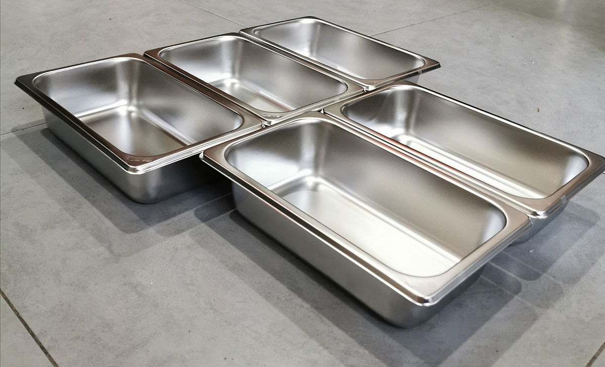 [HCM]Khay Inox Đựng Thạch Topping Đựng Thực Phẩm Đựng Kem GN 1/4 vntrade