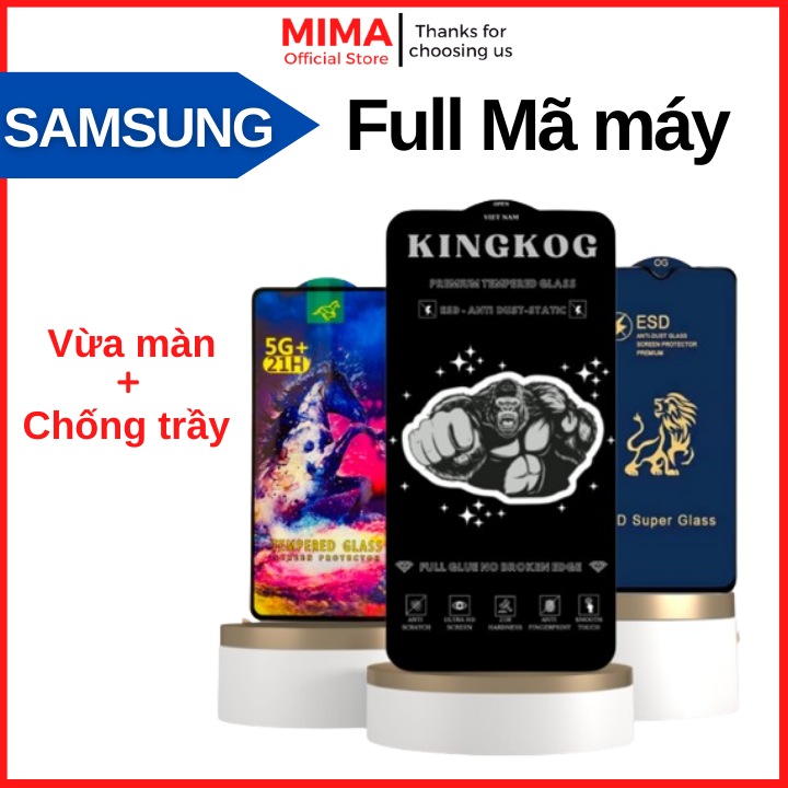 [Tặng bộ dán] Kính Cường Lực KINGKONG Samsung A12 A23 A13 A05 A06 A15 A03 A05s A14 A51 A04 A32 A22 A52s A50 A54 A53 S20FE A03s A22A71 A31 M51 A10s A14 A20 A21s A24 A30 A30s A33 A34 A35 A54 A55 A70 A72 A73 A90 M20 M22 M31 M32 M33 M52 M53 M12 M13 M14 M15