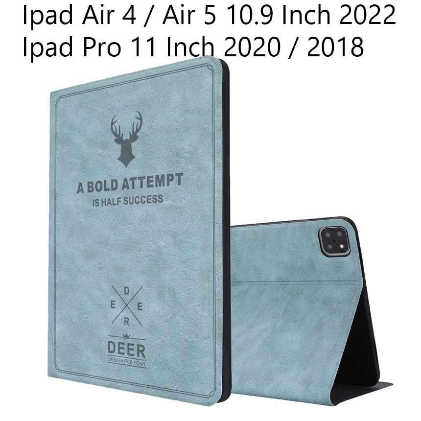 Bao Da Cover Dành Cho Ipad Air 4 / Air 5 10.9 Inch 2022 Pro 11 Inch 2020 / 2018 Vân Da Tuần Lộc