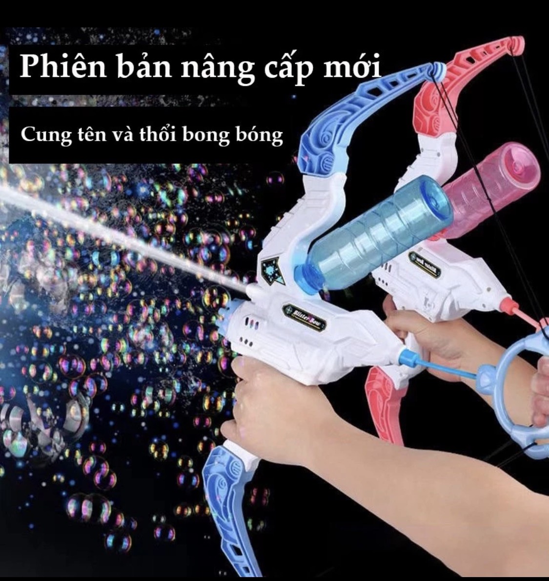 Cung bắn bong bóng, cung tên bắn nước đồ chơi ngoài trời mẫu súng nước bắn bong bóng cỡ lớn cho bé vui chơi vận động
