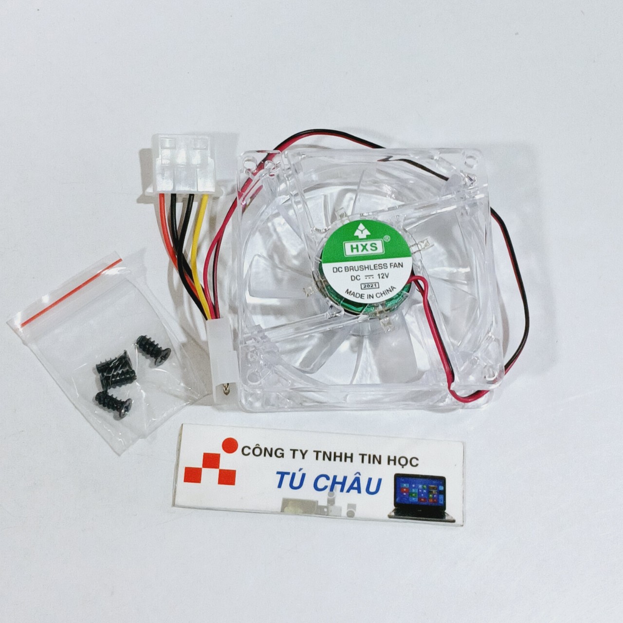Quạt Case 8Cm / Dày 2.5Cm (Đèn Led 4 màu - Có 4 ốc)