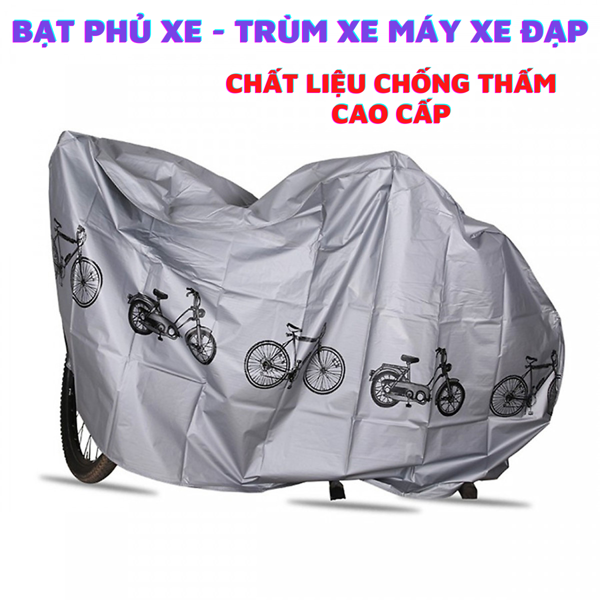 Bạt phủ xe máy - áo trùm xe máy xe đạp với chất liệu vải chống thấm nước - áo trùm xe máy bạt trùm xe máy xe đạp chống mưa 210 x 100 cm
