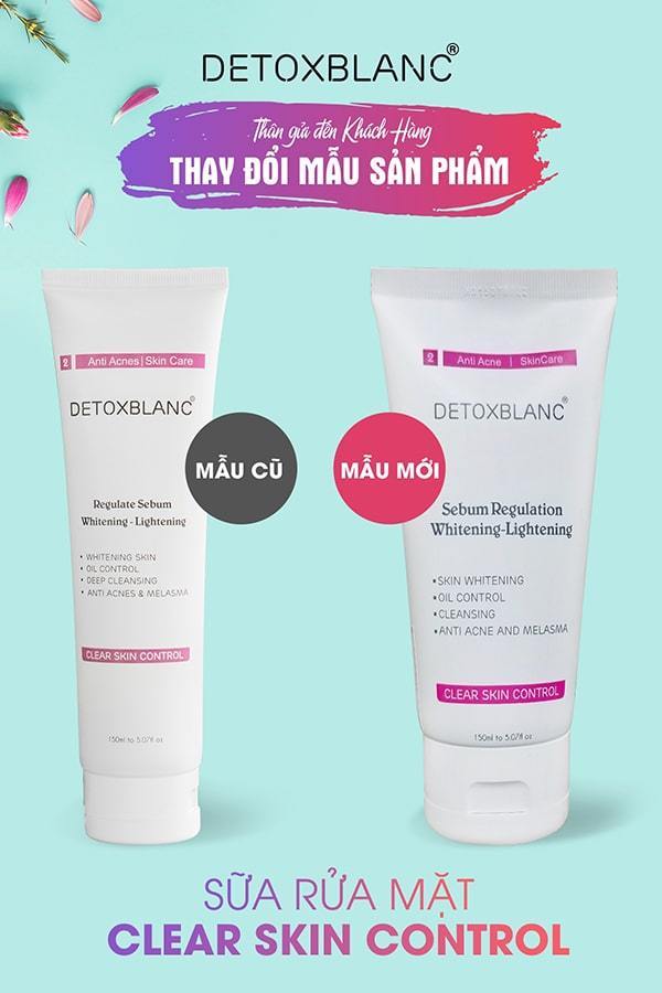 Sữa rửa mặt chăm sóc da nhờn mụn, nhạy cảm detox clear skin control