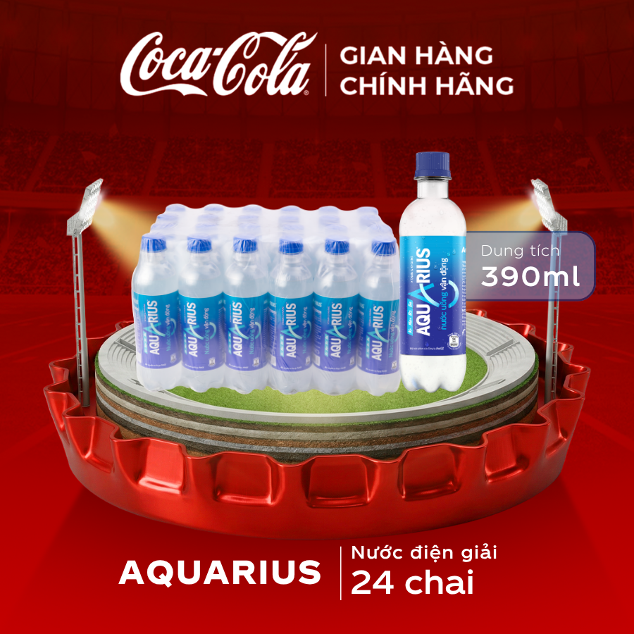 [SIÊU SALE ] Lốc 24 Chai Nước Điện Giải Bù Khoáng Thể Thao Aquarius 390ml/Chai Sale 5.5 Coca-Cola Chính Hãng_LD